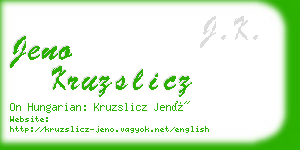 jeno kruzslicz business card